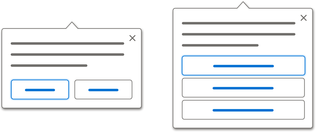 Popover stencils with buttons