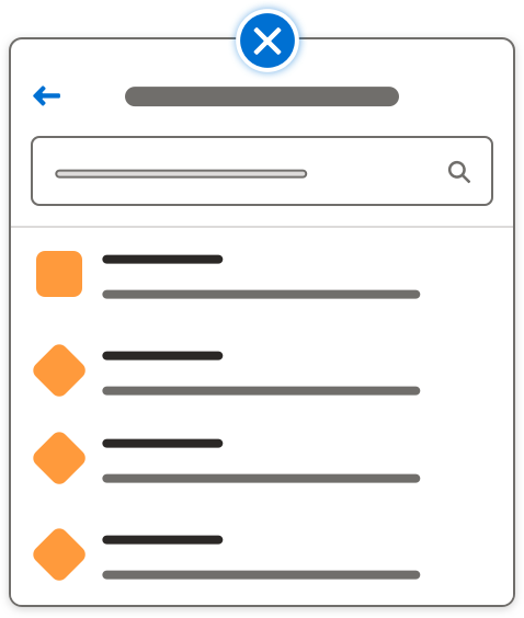 Click to create popover with search input.